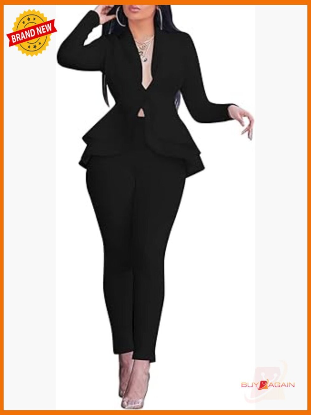 2 Piece Blazer & Pants Set Long Sleeve Suit Sets